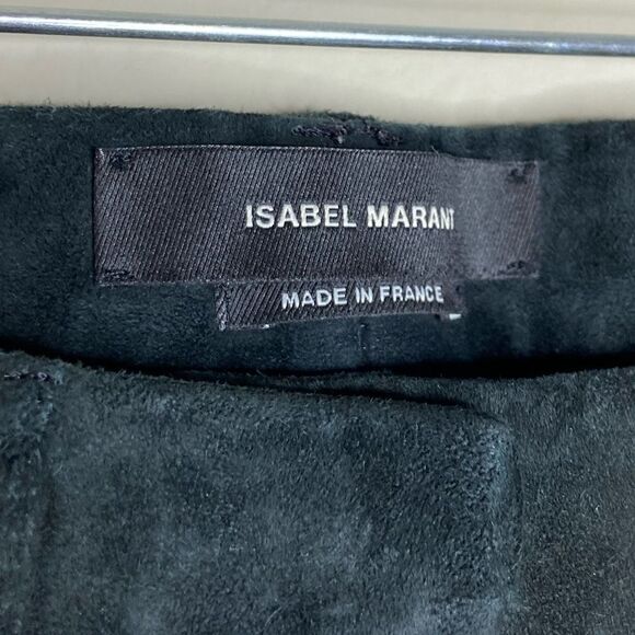 Isabel Marant  Lamb Leather Black Pants Skinny Suede Made in France Size 2 - Picture 7 of 9